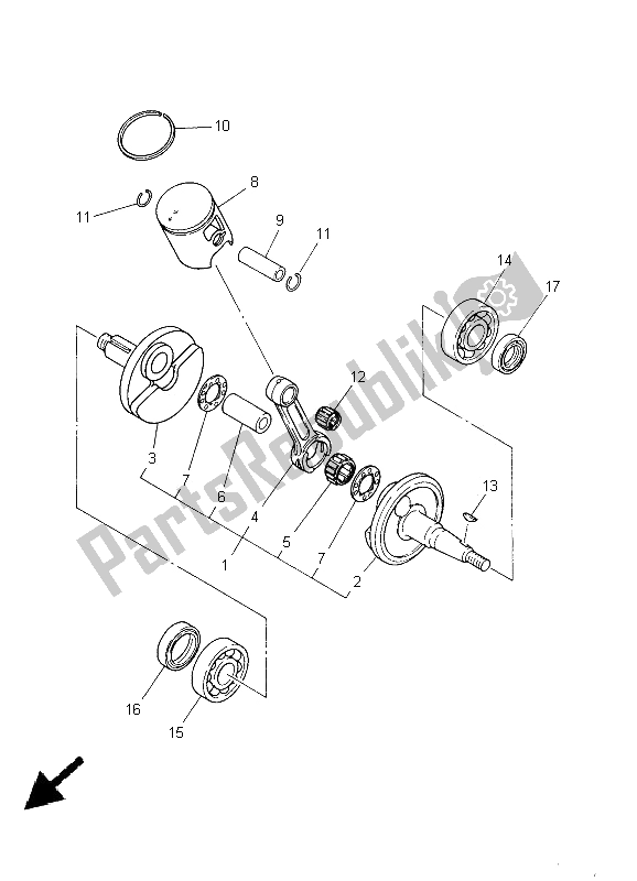 Tutte le parti per il Albero Motore E Pistone del Yamaha YZ 85 SW LW 2005