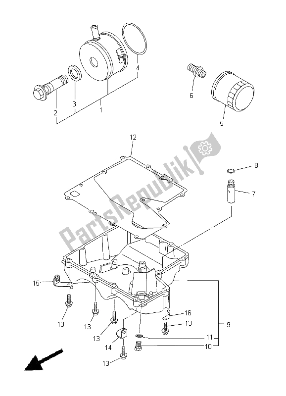 Todas as partes de Limpador De óleo do Yamaha YZF R6 600 2012