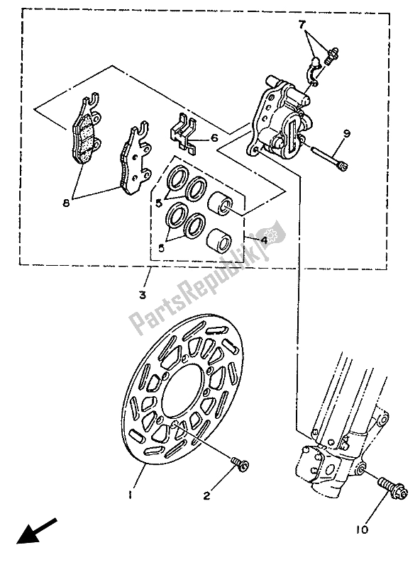 Tutte le parti per il Freno Anteriore E Pinza del Yamaha YZ 250 1989