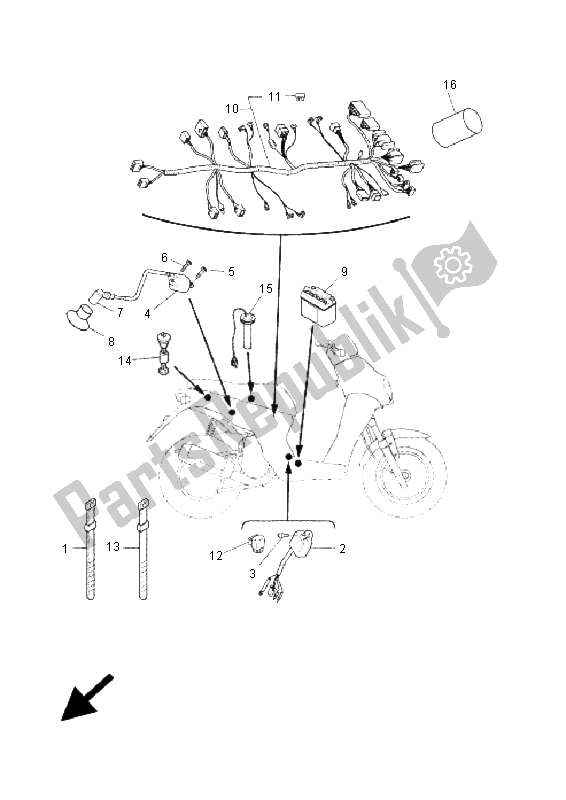 Tutte le parti per il Elettrico 2 del Yamaha EW 50 Slider 2005