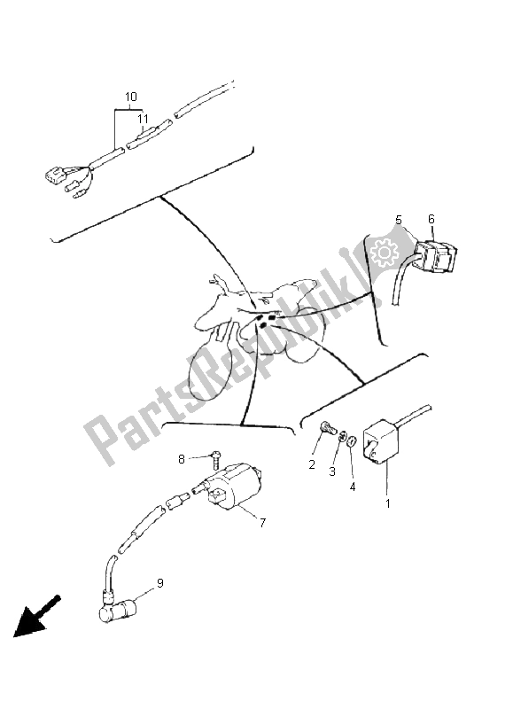 All parts for the Electrical 1 of the Yamaha PW 50 2005