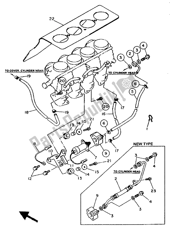 Alle onderdelen voor de Carburateur 2 van de Yamaha XJ 600S Diversion 1992
