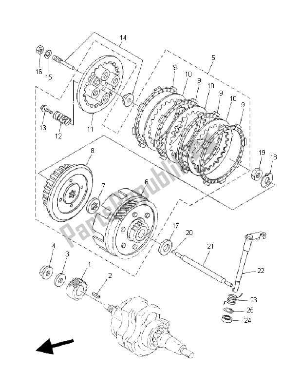 Todas las partes para Embrague de Yamaha XT 125R 2008