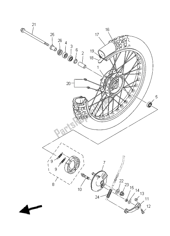 Toutes les pièces pour le Roue Avant du Yamaha TT R 110E 2009