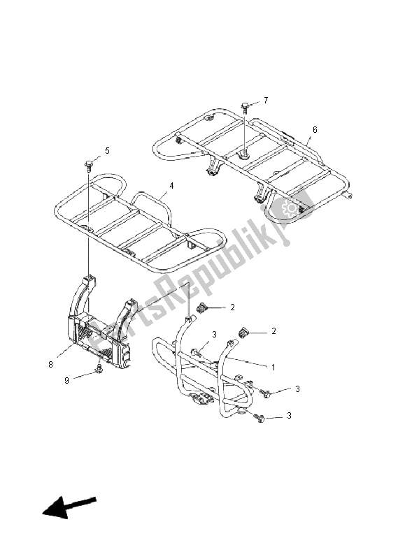 All parts for the Guard of the Yamaha YFM 450F Kodiak 4X4 2003