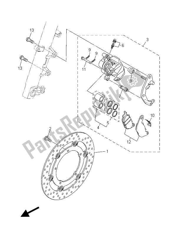 All parts for the Front Brake Caliper of the Yamaha YZF R3A 300 2015