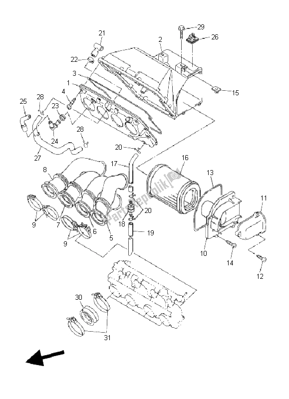 Toutes les pièces pour le Admission du Yamaha FJR 1300A 2006