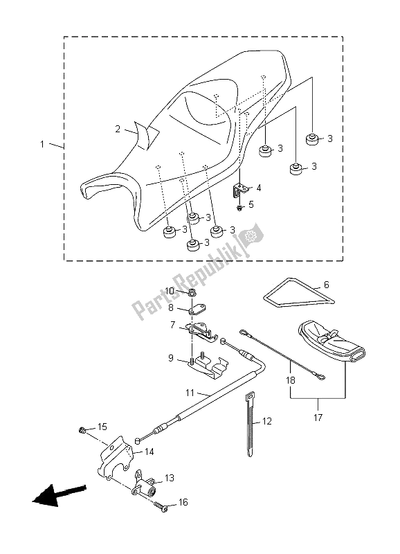 All parts for the Seat of the Yamaha XJ6S Diversion 600 2009