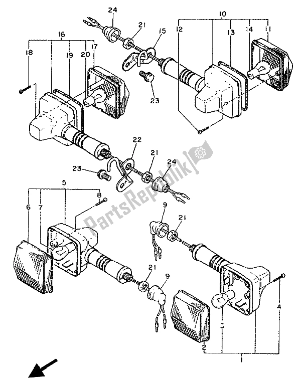 Wszystkie części do ? Wiat? O Migacza Yamaha XT 600E 1993