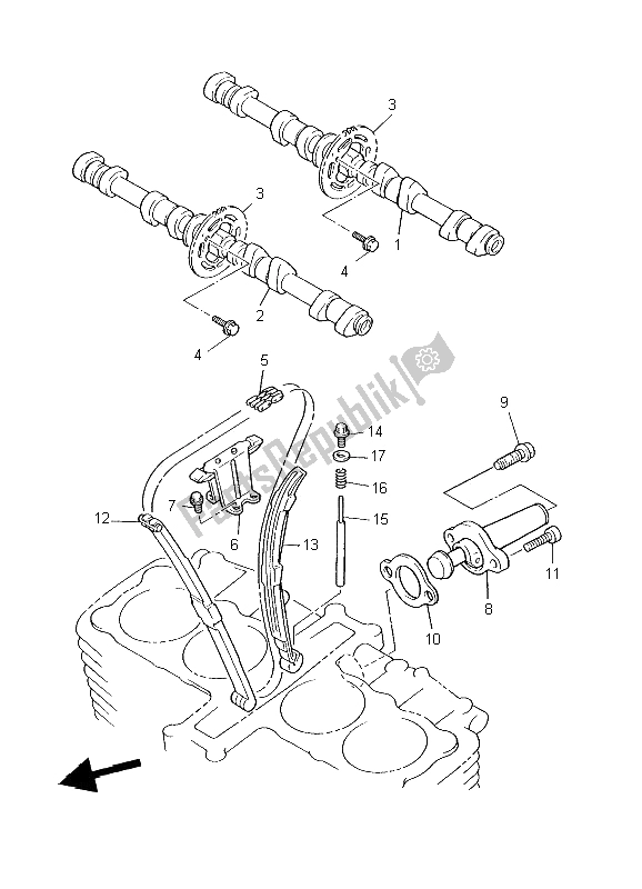 Tutte le parti per il Albero A Camme E Catena del Yamaha XJR 1300 2006