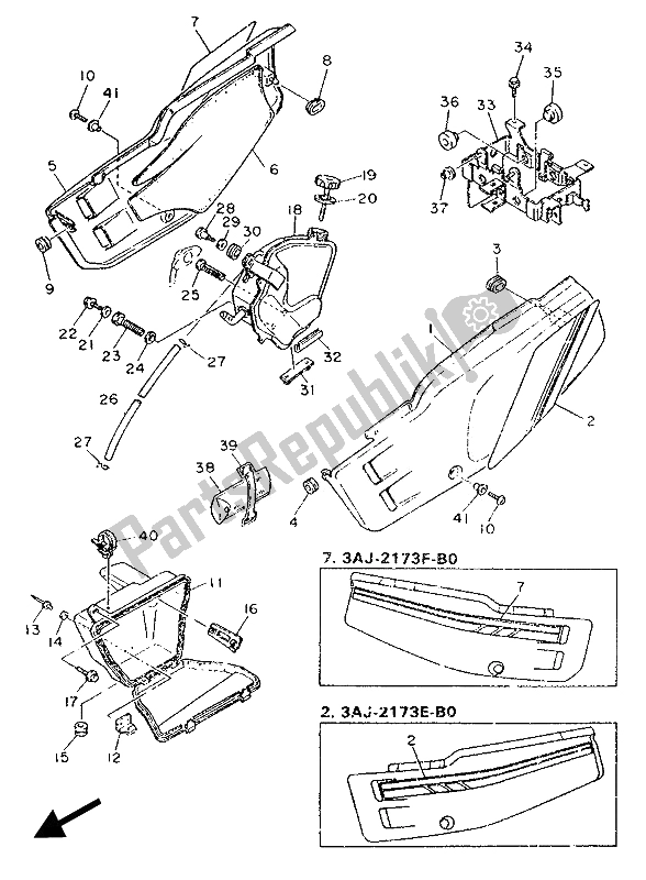 Wszystkie części do Pokrywa Boczna I Zbiornik Oleju Yamaha XT 600Z Tenere 1989