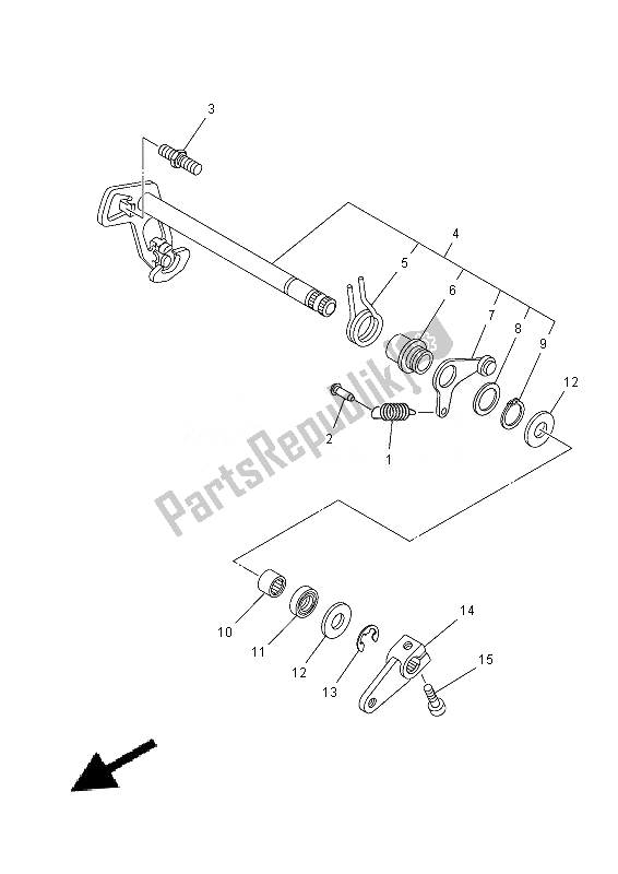 Todas las partes para Eje De Cambio de Yamaha MT 07A 700 2014