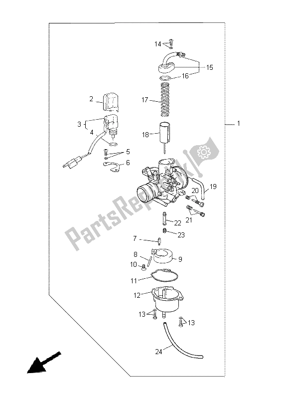All parts for the Carburetor of the Yamaha CS 50Z 2015