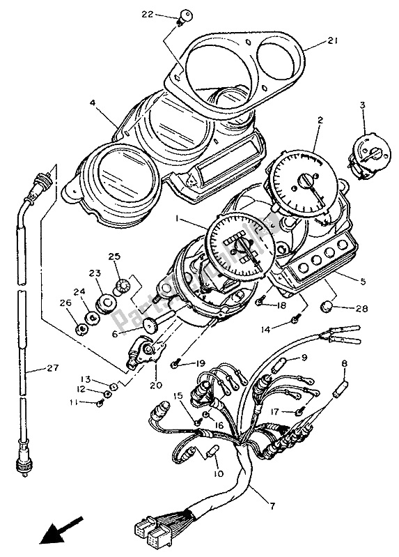 Toutes les pièces pour le Mètre du Yamaha FZR 400 RR 1992