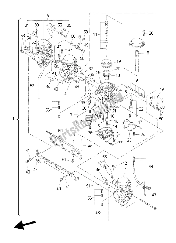 Tutte le parti per il Carburatore del Yamaha XJR 1300 2006