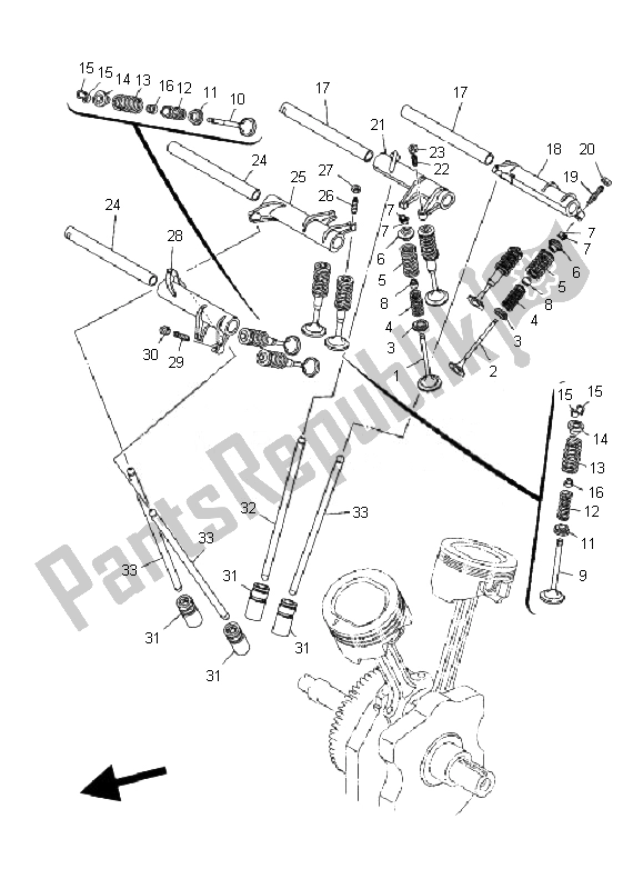 Tutte le parti per il Valvola del Yamaha MT 01 1670 2007