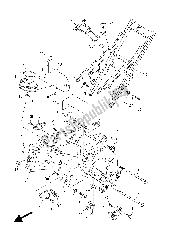 Alle onderdelen voor de Kader van de Yamaha FZ1 NA 1000 2012