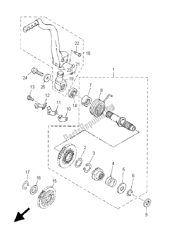 Tutte le parti per il Antipasto del Yamaha YZ 426F 2001