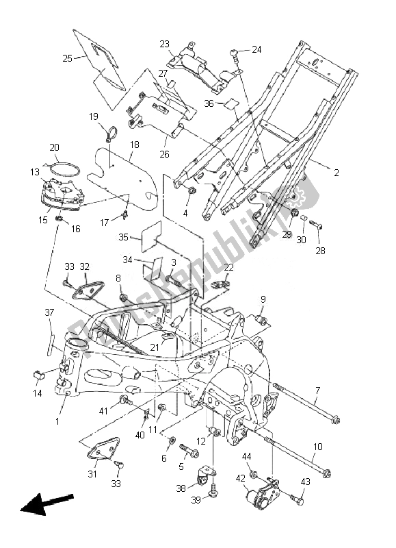 Tutte le parti per il Telaio del Yamaha FZ1 N Fazer 1000 2010