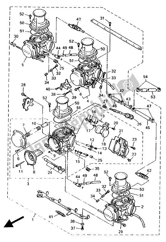 Alle onderdelen voor de Carburator van de Yamaha FZR 600R 1994