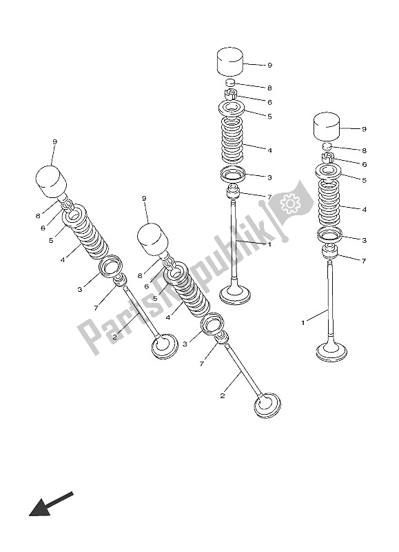 All parts for the Valve of the Yamaha FJR 1300 PA 2016