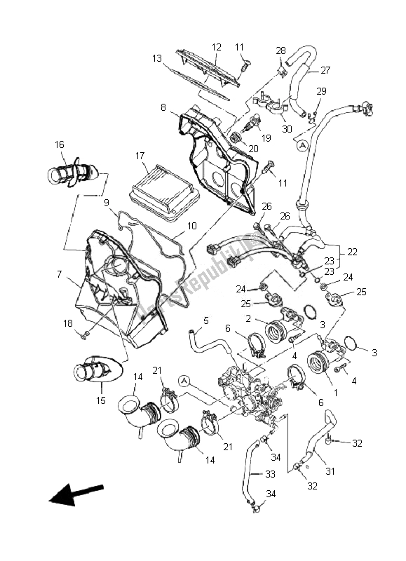 Tutte le parti per il Presa del Yamaha XP 500A T MAX 2010