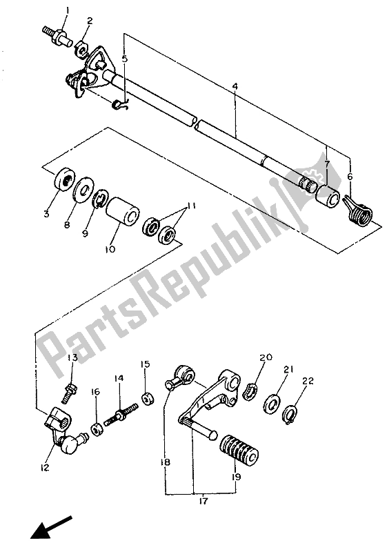 Todas las partes para Eje De Cambio de Yamaha FZ 750 Genesis 1990