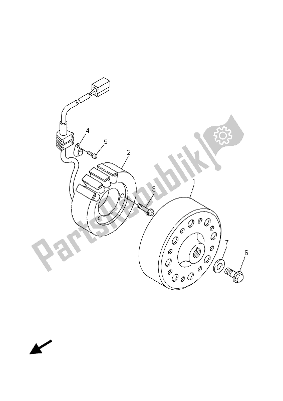 All parts for the Generator of the Yamaha YZF R7 700 1999