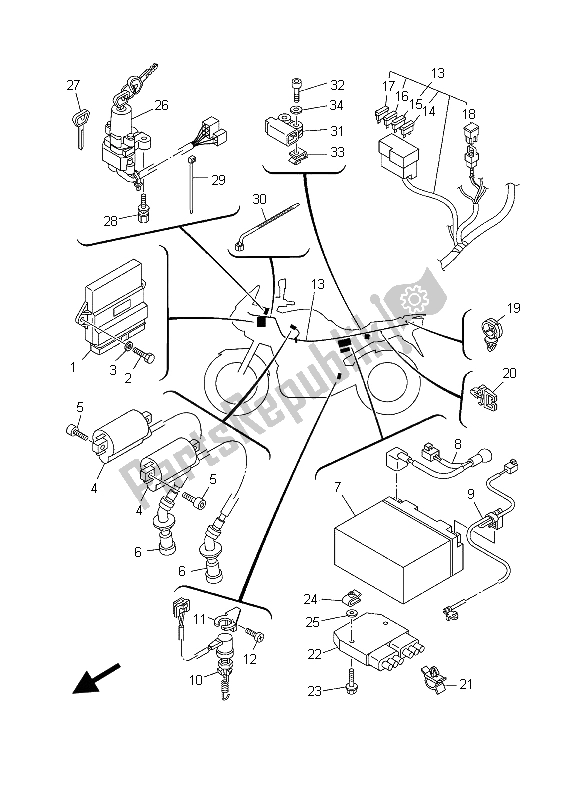 Todas las partes para Eléctrico 1 de Yamaha TDM 900 2003