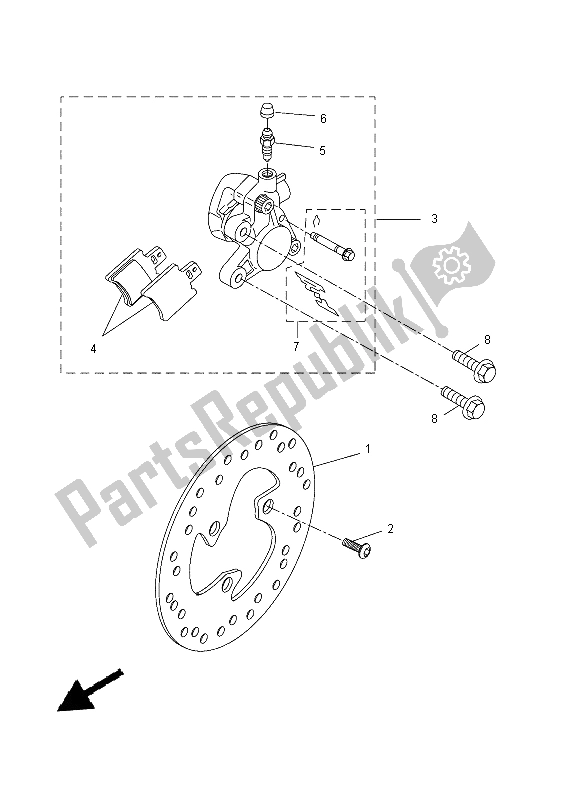 All parts for the Front Brake Caliper of the Yamaha CS 50 2015