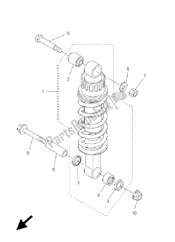 Todas las partes para Suspensión Trasera de Yamaha FZ6 NS 600 2005