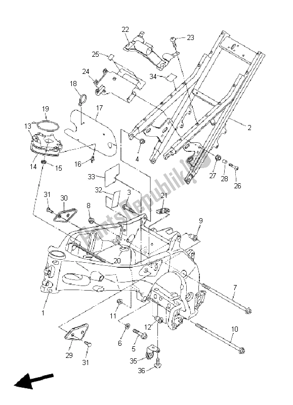 All parts for the Frame of the Yamaha FZ1 S Fazer 1000 2006