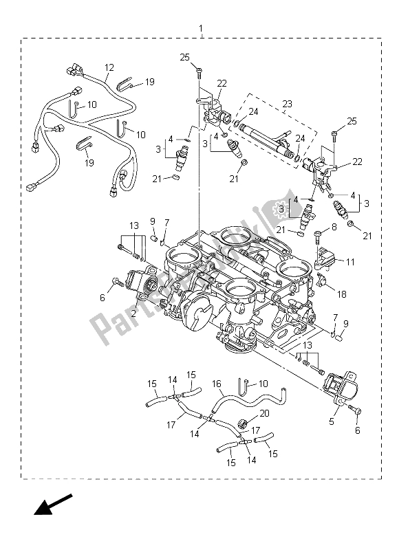 Todas as partes de Ingestão 2 do Yamaha VMX 17 1700 2015