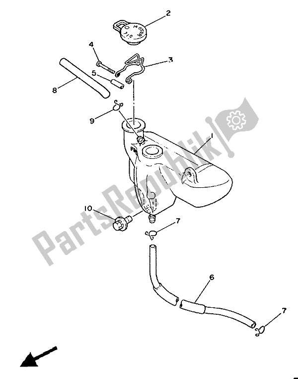 Toutes les pièces pour le Cuve à Mazout du Yamaha YSR 50 1987