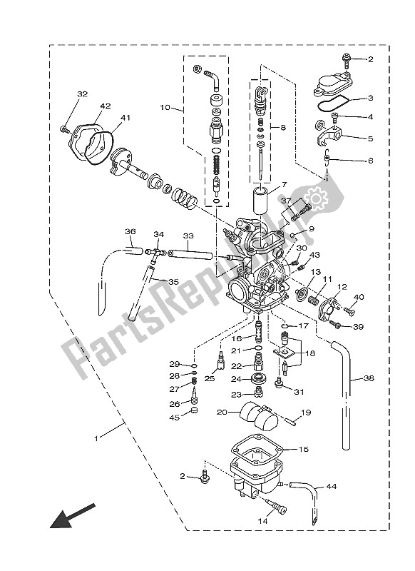 Todas las partes para Carburador de Yamaha TT R 125 LW 2016