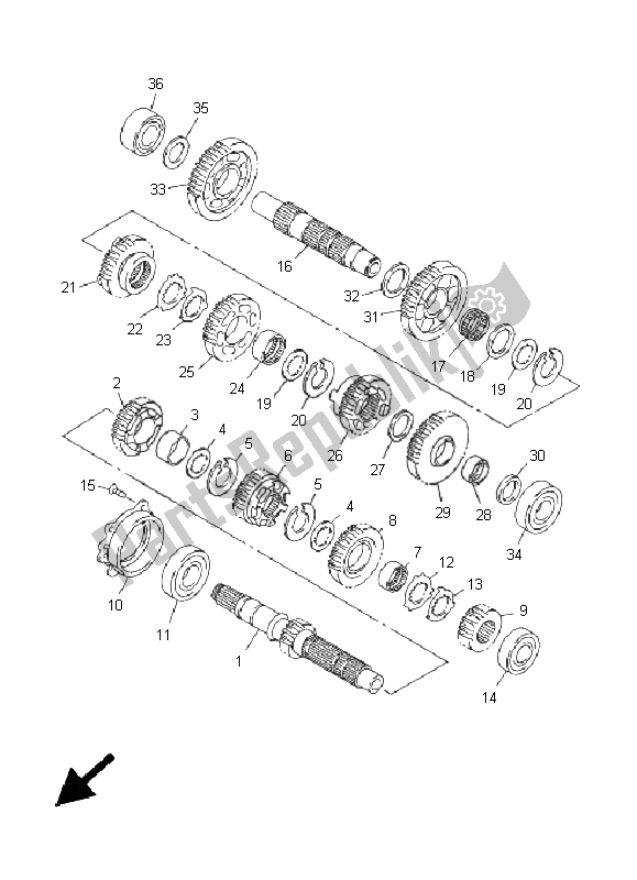 Toutes les pièces pour le Transmission du Yamaha FJR 1300 2005