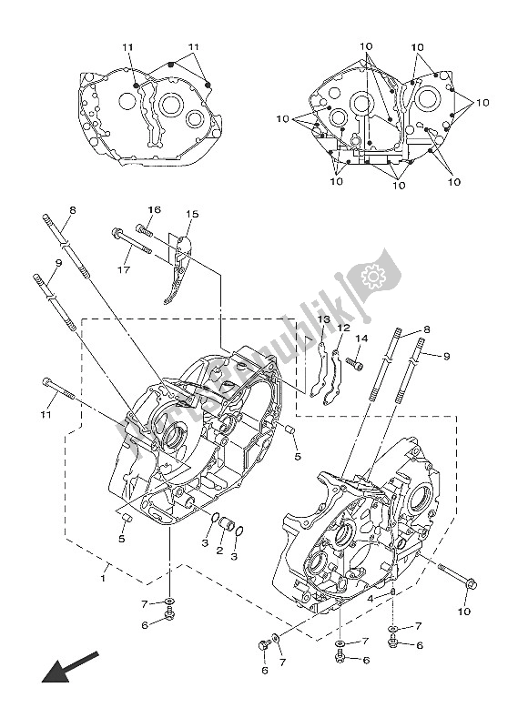 All parts for the Crankcase of the Yamaha XVS 950 CR 60 TH Anniversy 2016