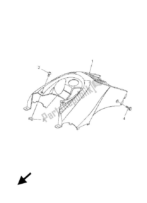 All parts for the Side Cover of the Yamaha YFM 350X Wolverine 2X4 2009