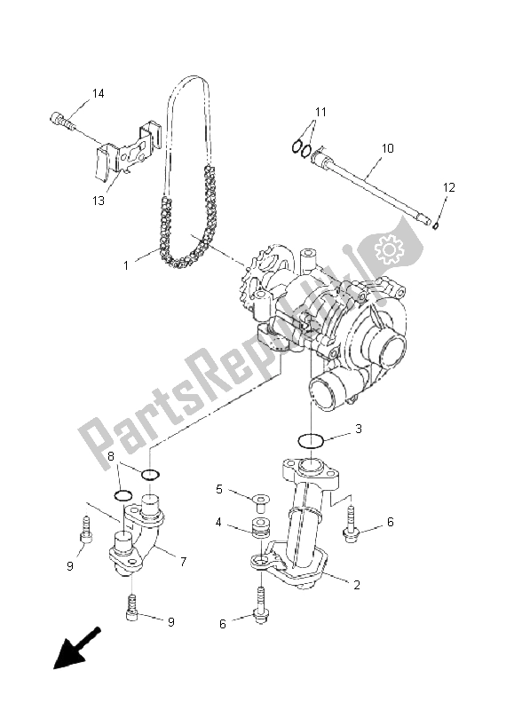 All parts for the Oil Pump of the Yamaha FZ1 NA Fazer 1000 2008