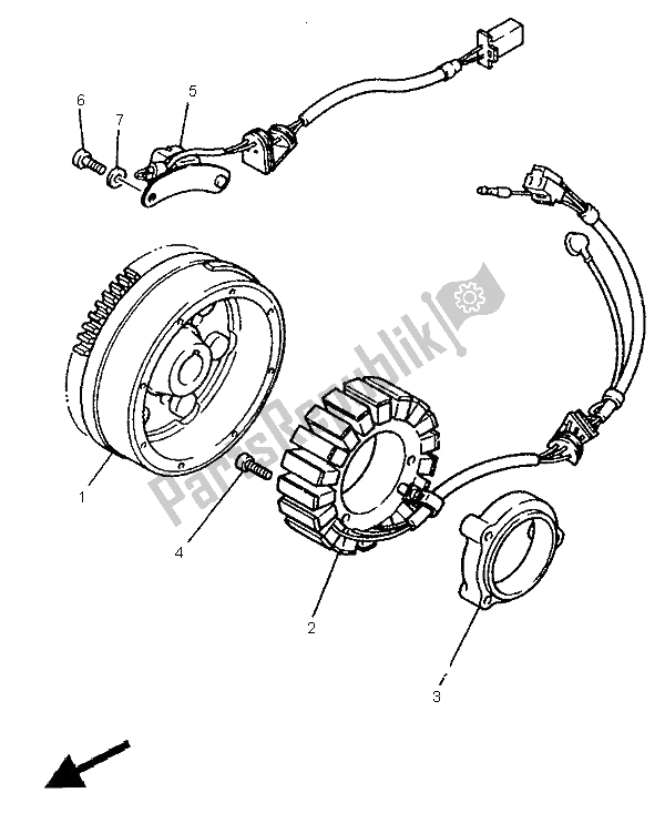 Toutes les pièces pour le Générateur du Yamaha XV 750 Virago 1995