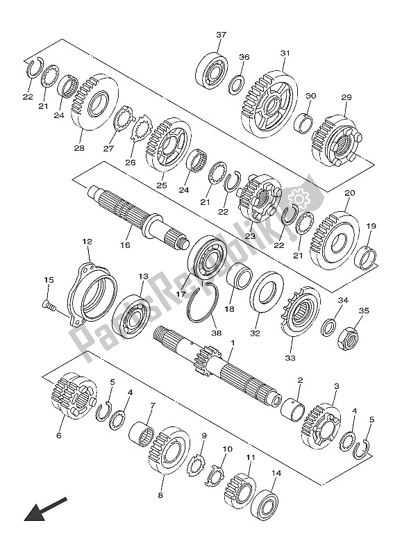 All parts for the Transmission of the Yamaha XJ6 SA 600 2016