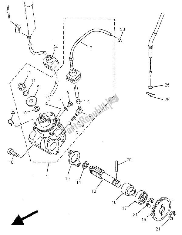 Todas las partes para Bomba De Aceite de Yamaha TDR 125 1998