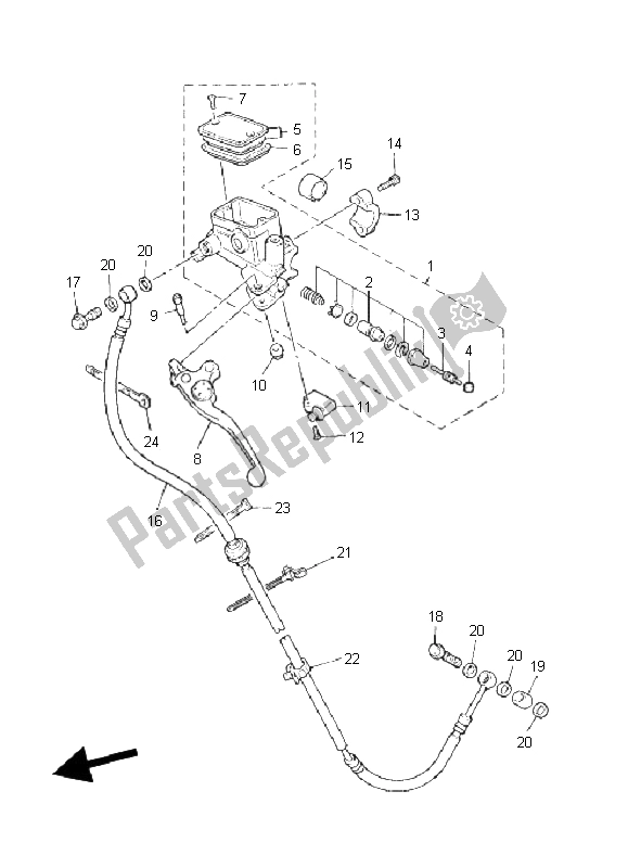 Tutte le parti per il Pompa Freno Anteriore 2 del Yamaha XJR 1300 2008