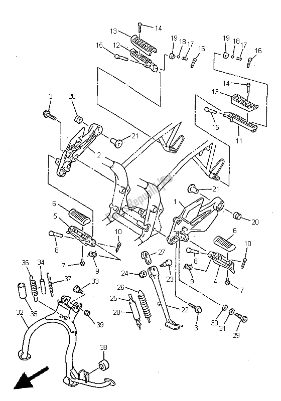 Todas las partes para Soporte Y Reposapiés de Yamaha XJ 600S 1999