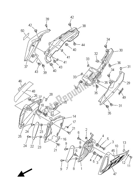 Tutte le parti per il Coperchio Laterale del Yamaha MT 09 900 2015