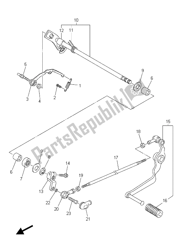 All parts for the Shift Shaft of the Yamaha FZ8 N 800 2015