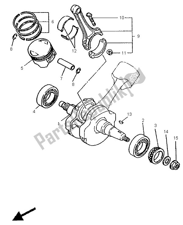 Tutte le parti per il Albero Motore E Pistone del Yamaha XV 750 Virago 1995