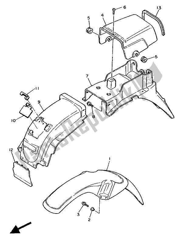 Tutte le parti per il Parafango del Yamaha XT 600Z Tenere 1988