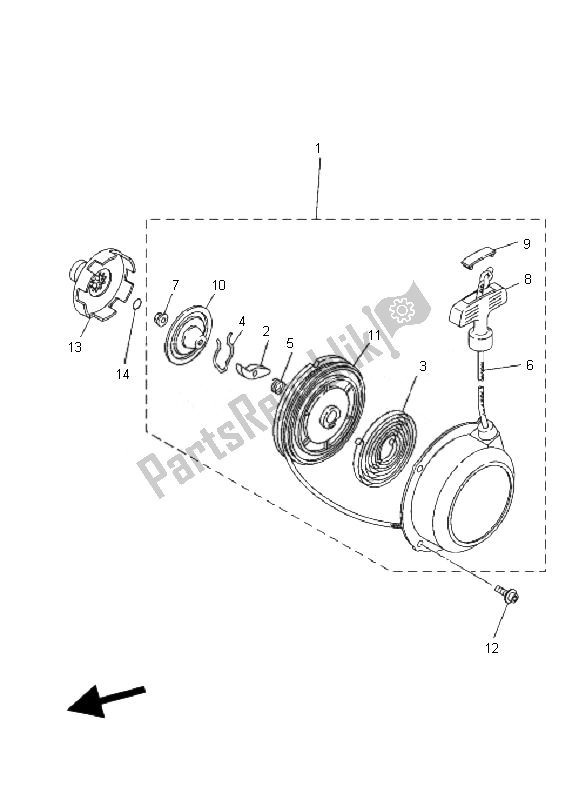 Tutte le parti per il Antipasto del Yamaha YFM 350 Grizzly 2X4 2007