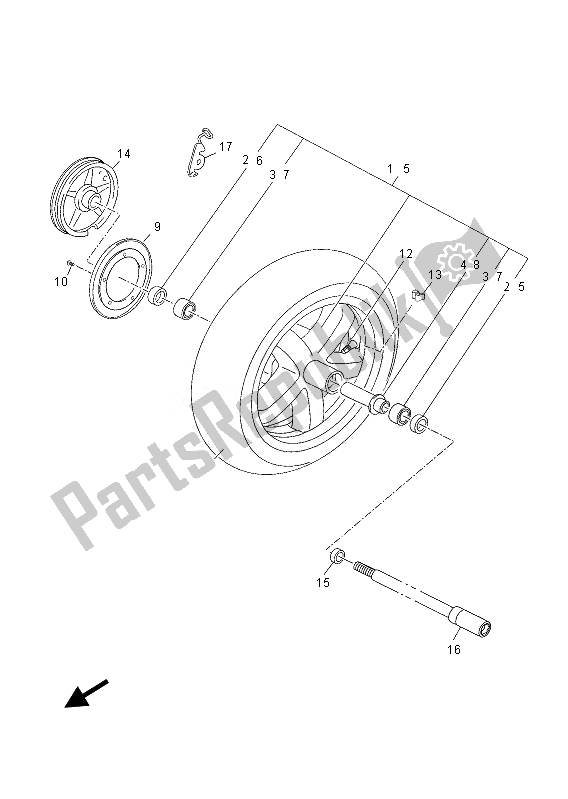 Alle onderdelen voor de Voorwiel van de Yamaha YP 250 RA 2013